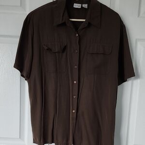 Carolina Colours Dark Olive Green Button Down Shirt